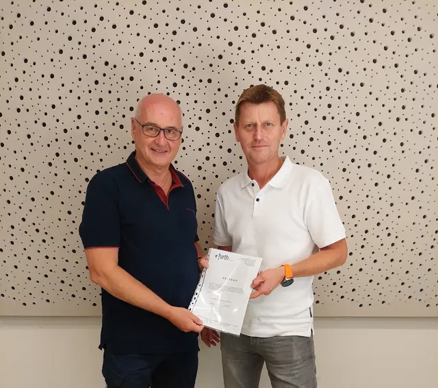 Bürgermeister Wolfgang Übl und Engelbert Reither