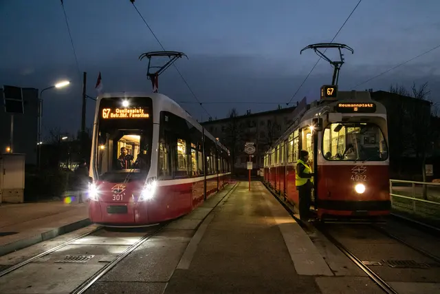 Flexity Ersteinsatz Linie 67 am 6. Dezember 2018. (Archiv) | Foto: Wiener Linien/Manfred Helmer