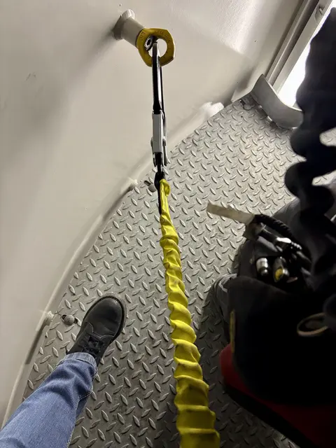 Kaum ausgestiegen, ist Sicherung angesagt.  | Foto: MeinBezirk/Birgit Bachhofner