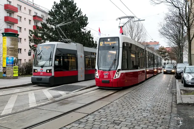 Flexity Ersteinsatz Linie 67 am 6. Dezember 2018. (Archiv) | Foto: Wiener Linien/Manfred Helmer