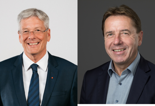 So stehen Peter Kaiser (SPÖ) und Erwin Angerer (FPÖ) zum Tag der Kärntner Volksabstimmung. | Foto: Fotomontage: MeinBezirk.at/Helge Bauer/FPÖ Kärnten