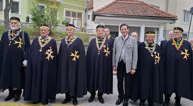 Johann Schöll, Hans Giefing, Eduard Fraccaroli, Werner Zechmeister, Gerald Hüller, Gutschik und Kern. | Foto: Weinritterorden