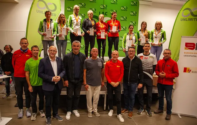 Sport-Landesrat Mag. Heinrich Dorner gratulierte den Landesmeisterinnen und Landesmeistern sowie Siegern beim 4. Waldquelle-Lauf in Kobersdorf. | Foto: LAC Unlimited