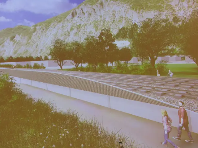 Visualisierung der optisch an die Landschaft angepassten Lärmschutzwand des Architekturbüro Wakonig | Foto: Tatschl