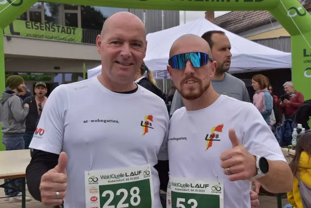 Patrick Horvath und Werner Tremmel überzeugten beim 10-Kilometer-Hauptlauf in Kobersdorf mit persönlichen Bestzeiten. | Foto: LMB