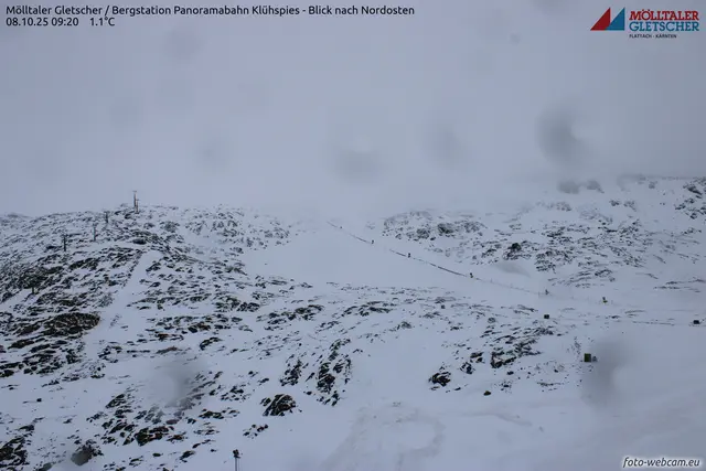 So sieht es aktuell auf der Bergstation Panormabahn Klühspies mit Blick nach Nordosten aus. | Foto: foto-webcam.eu