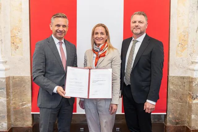 Die Grünewald Fruchtsaft GmbH aus Stainz wurde ausgezeichnet. | Foto: BMWET