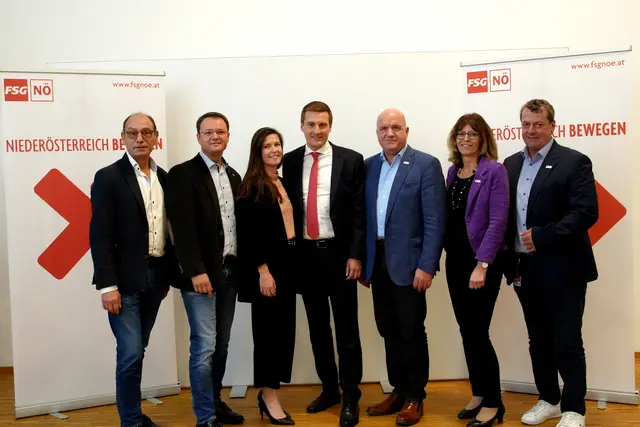 Gerhard Seban, Rene Pfister, Linda Keizer, Sven Hergovich, Markus Wieser, Angela Fischer, Horst Pammer. | Foto: SPÖ NÖ