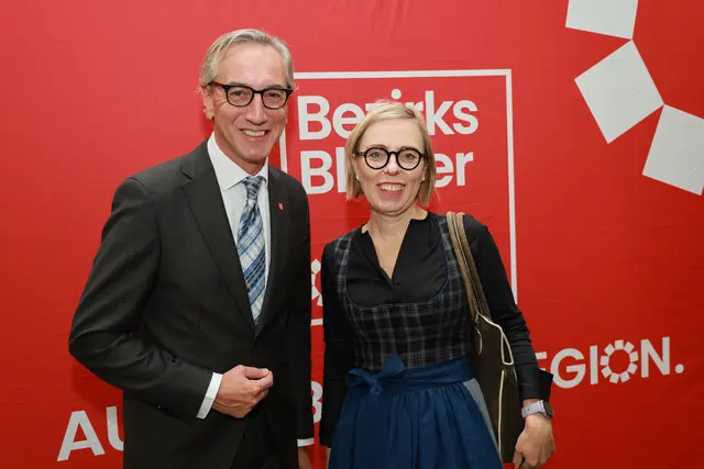 Johannes Niederbrucker, Regionalmedien Salzburg und Hildegund Schirlbauer, Heimatwerk Salzburg | Foto: Franz Neumayr