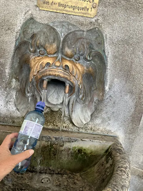 Kostenloses Wasser aus der Vöslauer Ursprungsquelle tanken kann man beim Thermalbad. Für Menschen, die mit dem Auto vorfahren und kurz parken, kann dies zur Kostenfalle werden. | Foto: Stockmann