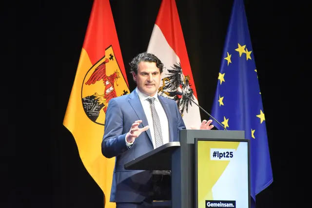 In seiner Rede, schwörte Christoph Zarits die Partei auf die anstehende Oppositionsarbeit ein. | Foto: Stefan Schneider