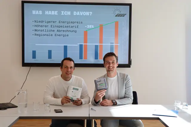 Die Gründer des Vereins Wörgler Erneuerbare Energiegemeinschaft: Christian Kogler und Lukas Höck (v.l.) | Foto: Christiane Nimpf