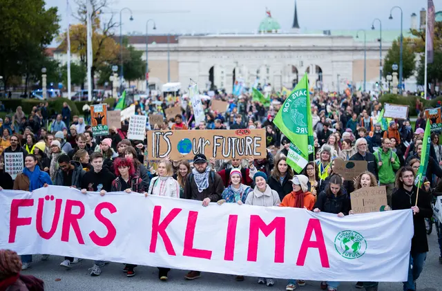 "Tausende Menschen" protestierten laut "Fridays For Future" am Freitagnachmittag in Wien und Linz für eine bessere Zukunft. | Foto: GEORG HOCHMUTH / APA / picturedesk.com