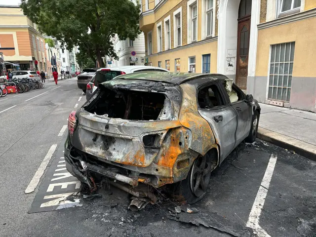 In der Nacht auf 3. Oktober gingen Fahrzeuge in der Landstraße in Flammen auf. Brandstiftung wird von den Ermittlern derzeit nicht ausgeschlossen. Foto: ausgebrannter Wrack in der Unteren Weißgerberstraße. | Foto: MeinBezirk
