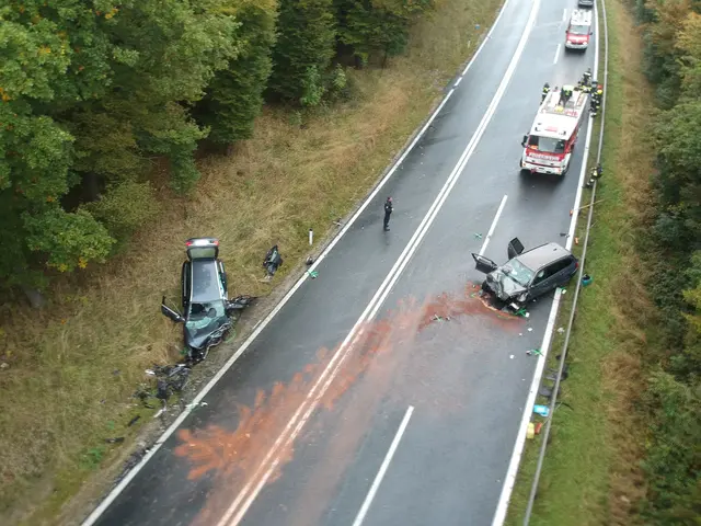 Auf der Bundesstraße 4 (B4) bei Harmannsdorf kam es zu einem schweren Frontalzusammenstoß zwischen zwei Pkw. | Foto: Feuerwehr