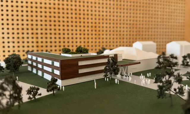 Blick auf das Modell der neuen Volksschule Wagna. | Foto: Marktgemeinde Wagna