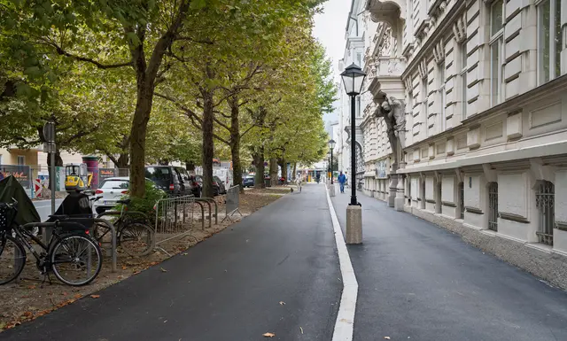 Franz-Josef-Straße: Neben der Radwegsanierung kommen neue taktile Leitsysteme | Foto: Stadt Salzburg/Alexander Killer