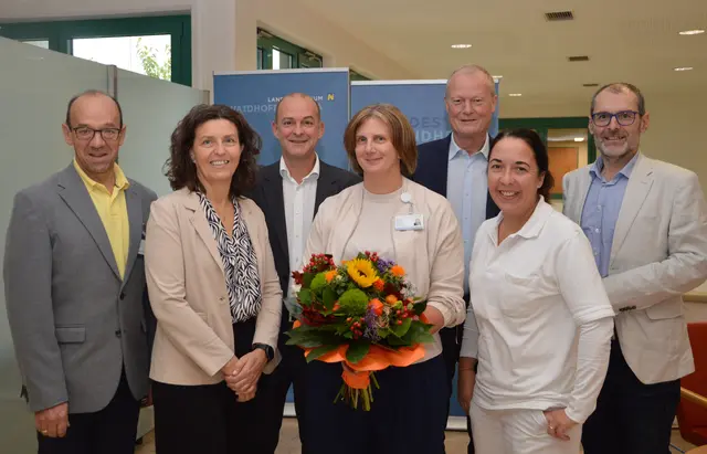 Franz Huber, Sonja Schindler, Thomas
Schmallegger, Doris Fidi, Christian Helmreich, Elke Maurer und Andreas Lausch (v.l.) | Foto: Landesklinikum Waidhofen/Thaya