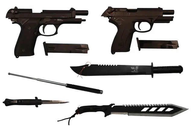 Die bei dem versuchten Raubüberfall verwendeten Waffen wurden allesamt sichergestellt. | Foto: LKA NÖ