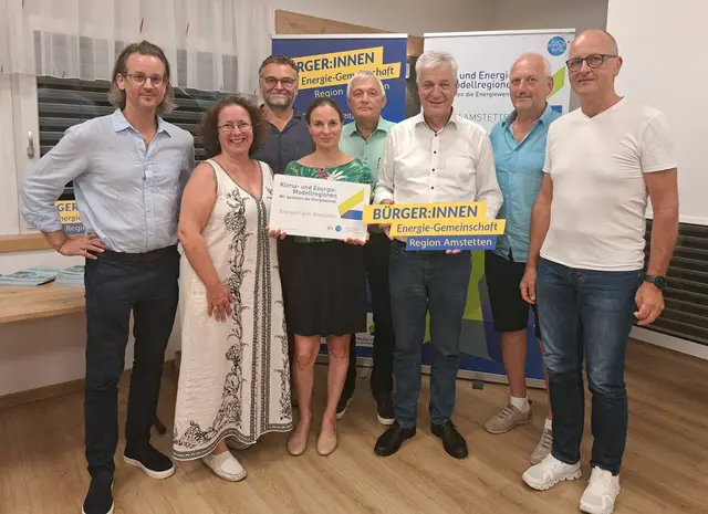 Tamas Locher (Projektleiter der EZN), Frau GR Sandra Pilz-Wallner (Winklarn), Vzbgm. Johann Engelbrechtsmüller (Euratsfeld), Katharina Walcher (GDA), Bgm. Johann Bruckner (Strengberg), LAbg. Bgm. Obmann Anton Kasser, Bgm. Johann Weingartner (Euratsfeld), Vzbgm. Wolfgang Zeiner (Zeillern) | Foto: GDA
