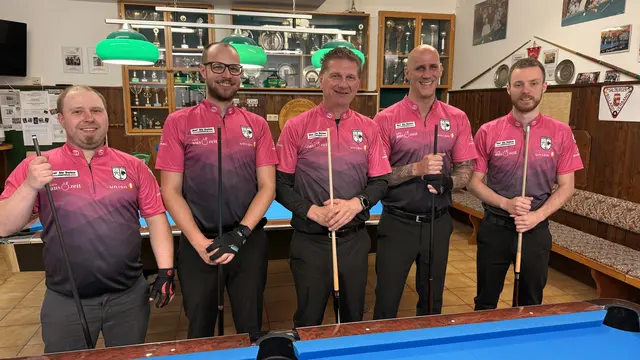 Foto v.l.n.r.: Stephan Zeiner, Patrick Ellmer, Erich Matheis, Klaus Laireiter, Roberto Savcic | Foto: 1. Union Billardverein St. Johann im Pongau