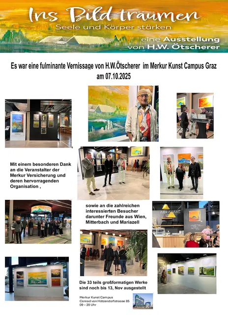 Vernissage H.W.Ötscherer Merkur Kunst Campus Graz  | Foto: Fotos + Collage Mari Stally