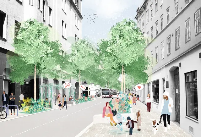 So könnte die Gumpendorfer Straße mal aussehen. | Foto: Archtitekturbüro Carla