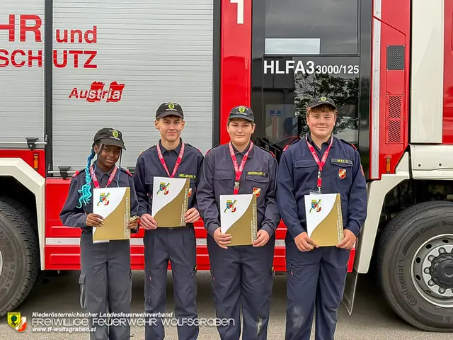 Die vier Mitglieder der Feuerwehrjugend konnten ihr Können in Tulln unter Beweis stellen | Foto: FF Wolfsgraben