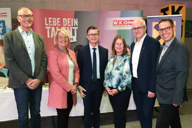 Die Organisatoren des Berufserlebnistags in Grieskirchen zeigen sich erfreut: Thomas Wimleitner, Maria Pachner, Erwin Schützeneder, Doris Aflenzer, Günther Baschinger, Hans Moser. | Foto: WKO