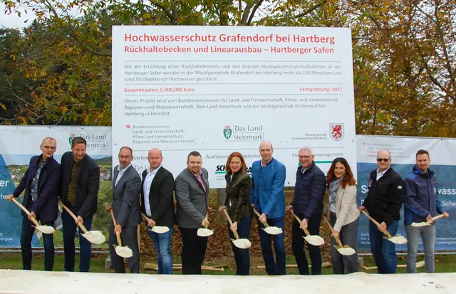 Der Startschuß für den Bau eines Rückhaltebeckens zum Schutz gegen künftige Hochwasserereignisse ist gefallen. | Foto: MeinBezirk/ Dietmar Hammerl