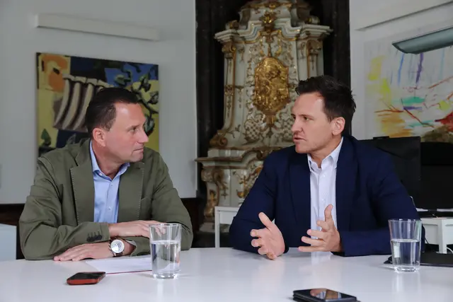 Josef Schrammel (kaufmännischer Direktor) und Marko Mele (wissenschaftlicher Direktor) gaben am Freitag Einblick in die finanzielle Situation des Universalmuseums Joanneum. 

 | Foto: Universalmuseum Joanneum/J.J. Kucek