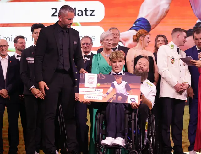 Marcus Mizerovsky mit dem zweitplazierten Maximilian Taucher. | Foto: GEPA pictures/Sporthilfe