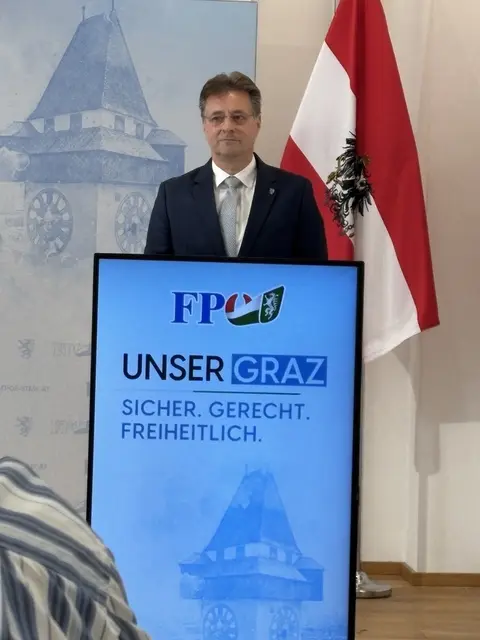 Will sich für ein "sicheres Graz" einsetzen: René Apfelknab, die Nummer 1 der FPÖ. | Foto: MeinBezirk/Reischl
