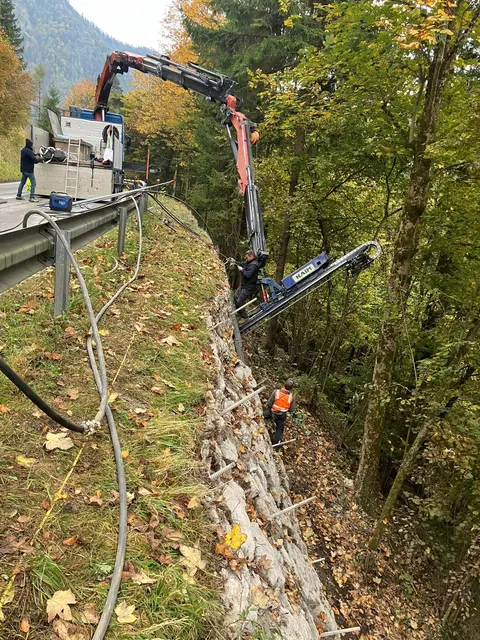 Sanierungs- und Sicherungsmaßnahmen an der L552 Stodertal Straße. | Foto: Land OÖ/Raffael Gittmaier
