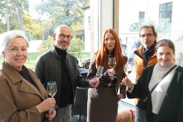 Sabine Nast, Manfred Paar, Künstlerin Iris Weber, Thomas Köffler und Selma Frey.