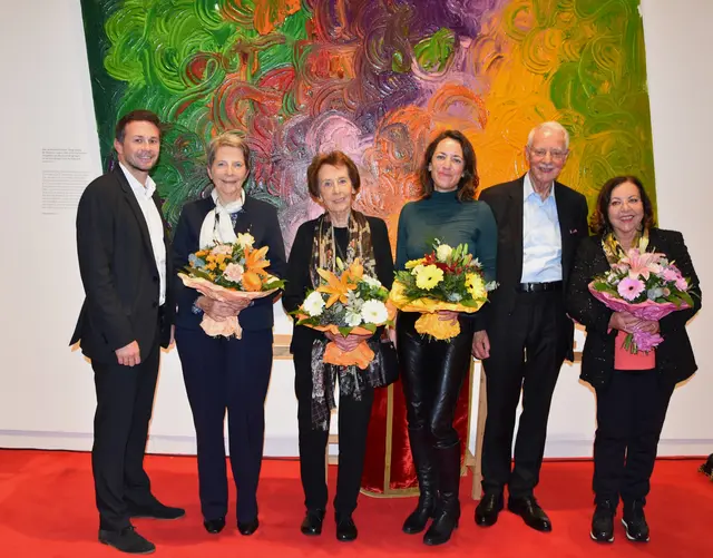 Christoph Mayer, Leone Stritzik, Agnes Essl, Almuth Spiegler, Karlheinz Essl und Rita Nitsch.