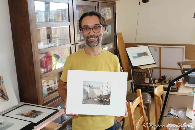 Gefällige Aquarelle, meist inspiriert durch Urlaubseindrücke, sind die Themen von Tamás Kurucsó.