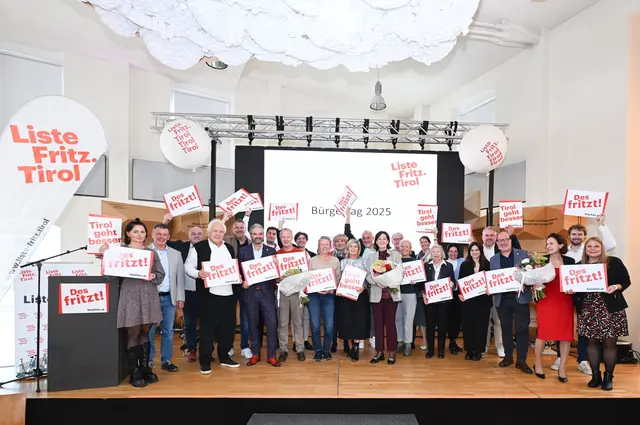 Ansage der Liste Fritz: 15 % bei der Landtagswahl 2027 und Kandidatur bei den Gemeinderatswahlen 2028. | Foto: Liste Fritz
