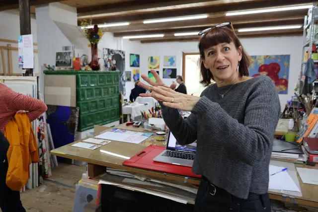 Mary Fernety machte ihr Atelier in Gaspoltshofen für alle Interessierten zugänglich.  | Foto: MeinBezirk/Constance Haslberger