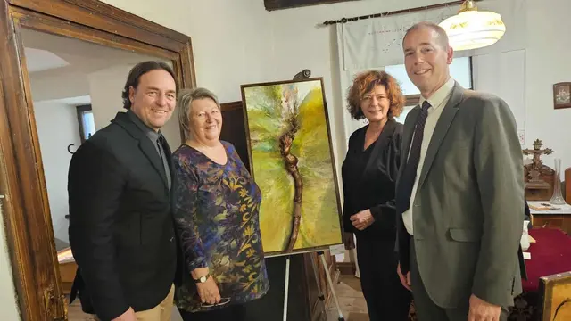 Vergnügt bei der Eröffnung: Helmut Bahota, Brigitte Appel, Heidemarie Winna und Christian Nikodym | Foto: H. Winna