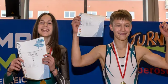 Klara Salletmayr und Elias Hochleitner (beide Allg. Turnverein 1889 Vöcklabruck)