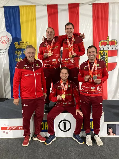 Trainer Johann Saria, Markus Unger, Mario Schrotter, Peter Köstenbauer, Heribert Schrotter | Foto: Johann Saria