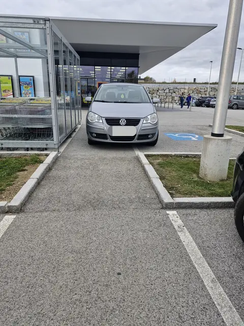 Weg und Berhindertenparkplatz in einem verstellt. | Foto: privat