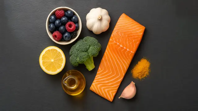 Frische Vielfalt gegen stille Entzündungen: WildlachsBrokkoliBeerenKnoblauchKurkumaZitrone und Leinöl liefern wertvolle Nährstoffedie den Stoffwechsel unterstützen und Entzündungen natürlich entgegenwirken.
