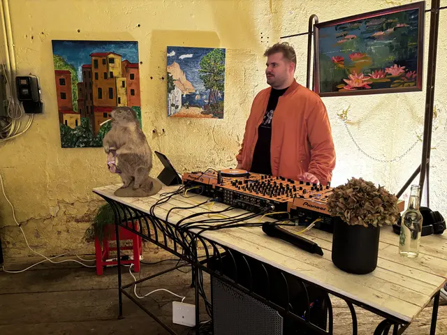 Michael Zechmeister alias DJ MI-ZE sorgte für besten Sound zu den Aquqarellen von Vater Alfred und Fotografien von Schwester Linda | Foto: MeinBezirk/Constance Haslberger