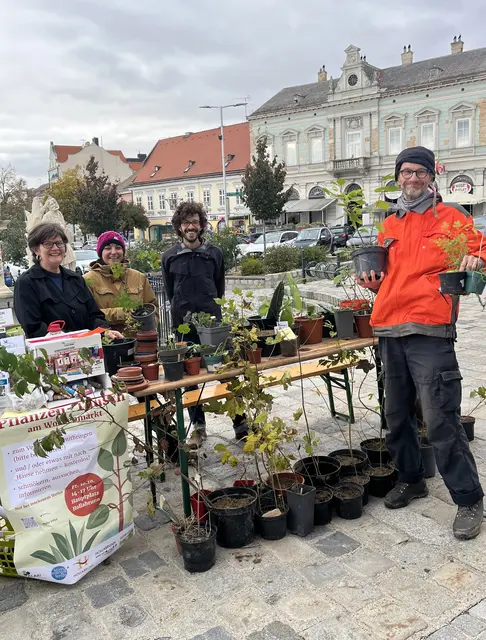 Der Wochenmarkt in Hollabrunn stand ganz im Zeichen des Pflanzentauschs. | Foto: Klar Göllersbach