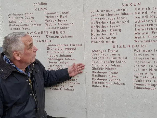 Karl Hohensinner beim Kriegerdenkmal in Saxen. | Foto: Zinterhof
