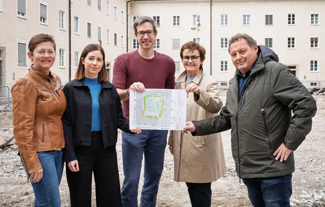 Neben 28 neuen Wohnungen bekommt die stadteigene Wohnanlage einen grünen Innenhof. | Foto: Stadt Salzburg/Alexander Killer