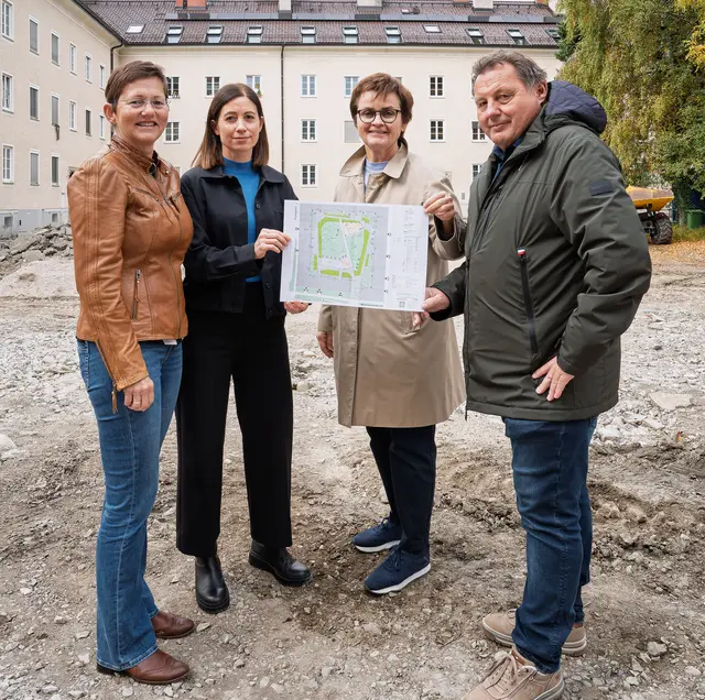 Neben 28 neuen Wohnungen bekommt die stadteigene Wohnanlage einen grünen Innenhof. | Foto: Stadt Salzburg/Alexander Killer