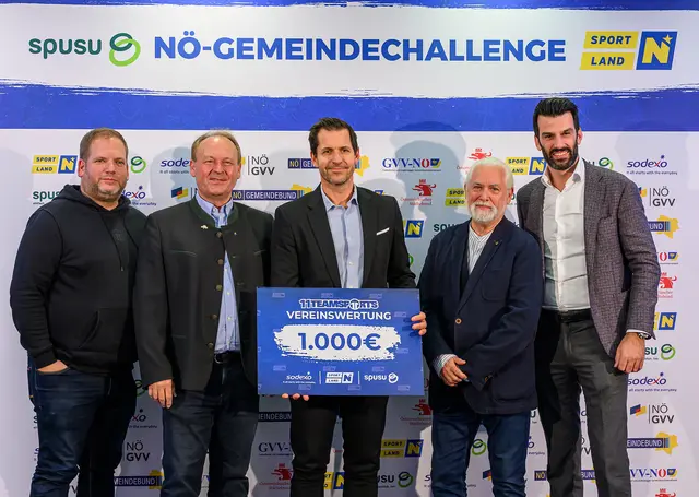 Vereinswertung: Michael Niederer (11teamsports), Gerhard Tastl (Rohrendorf), Marcel Weigl (Klosterneuburg), Franz Waldhäusel (Ebreichsdorf) LH-Stellvertreter Udo Landbauer | Foto: NLK Burchhart